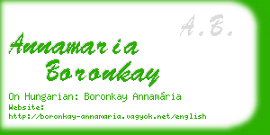 annamaria boronkay business card